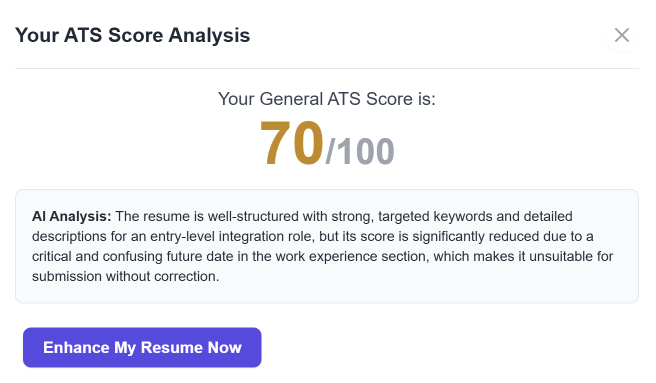 ATS Score Analysis Example